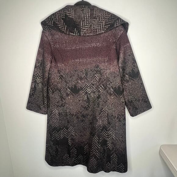 Trina Turk Printed Wool Belted Wrap Coat Size 4 - Picture 2 of 8